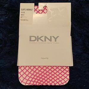 DKNY vanity pink fishnet tights Med/tall